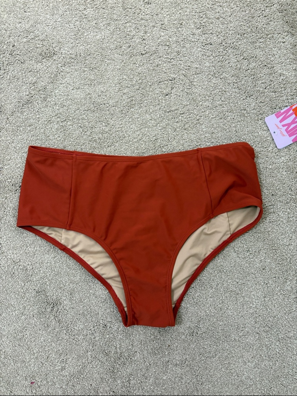 Kortni Jeane Rust Red High Waist Bikini Bottom